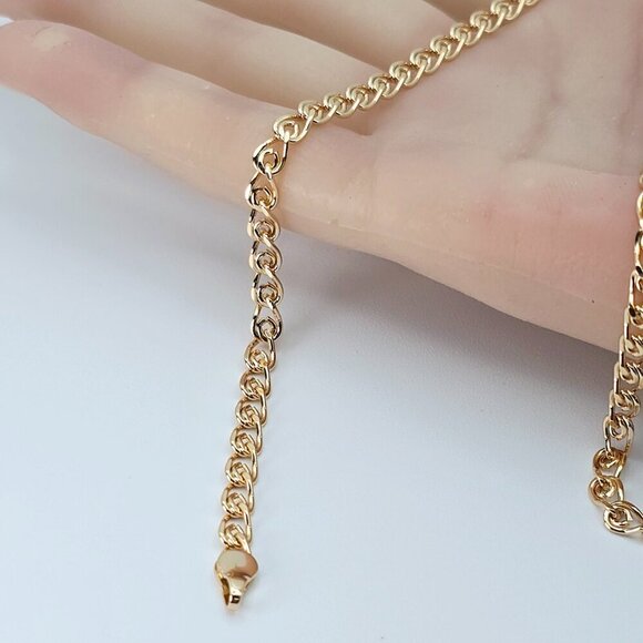 "Glossy Rose Gold Heart Link Chain Necklace, 23.6 Inch Romantic Style, XPNL0090 - Picture 12 of 12